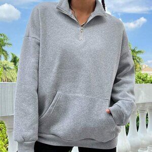 PLT Gray Half-Zip Sweatshirt